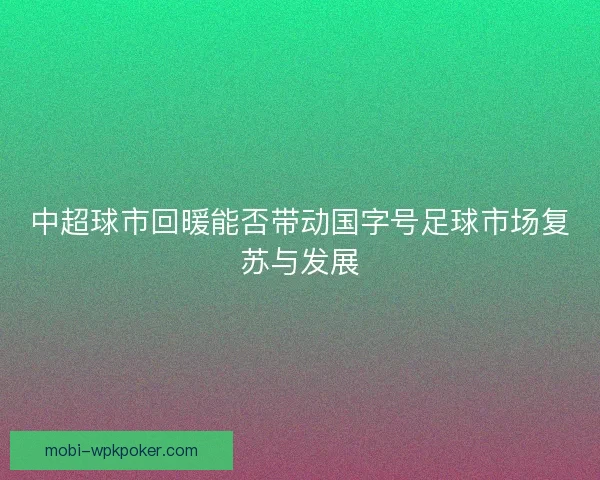 中超球市回暖能否带动国字号足球市场复苏与发展